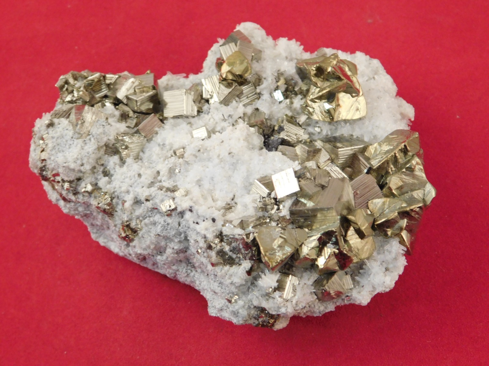AAA PYRITE Crystal CUBE Cluster with Little QUARTZ Crystals Peru 143gr