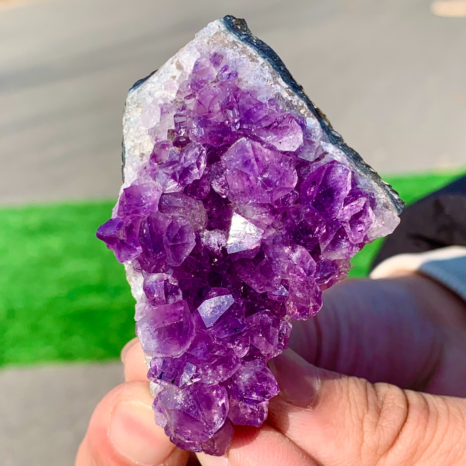 77G Natural Amethyst geode quartz cluster crystal specimen Healing A378