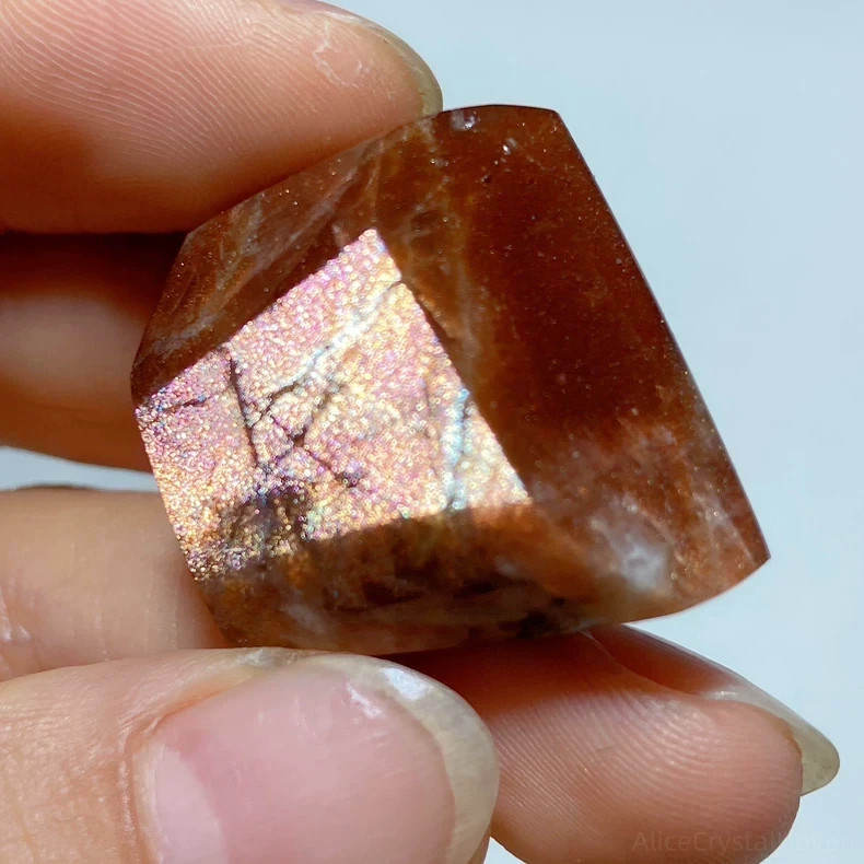 Rainbow Flash Copper Sunstone Freeform, High Grade Sunstone Collector Crystal