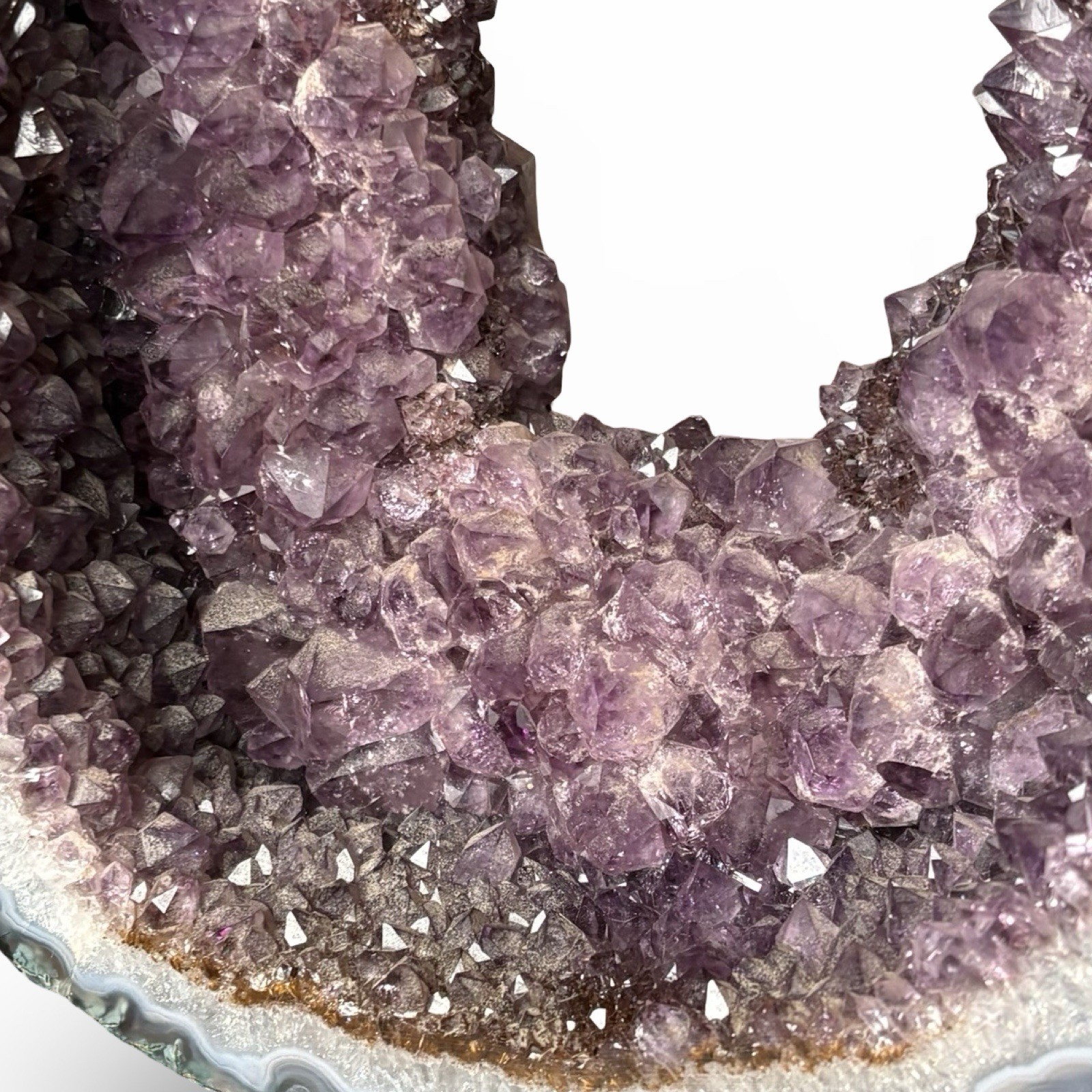 Vintage 15lb Amethyst Geode Crystal Cluster 12x7x4” Purple Druzy Portal Cathedra
