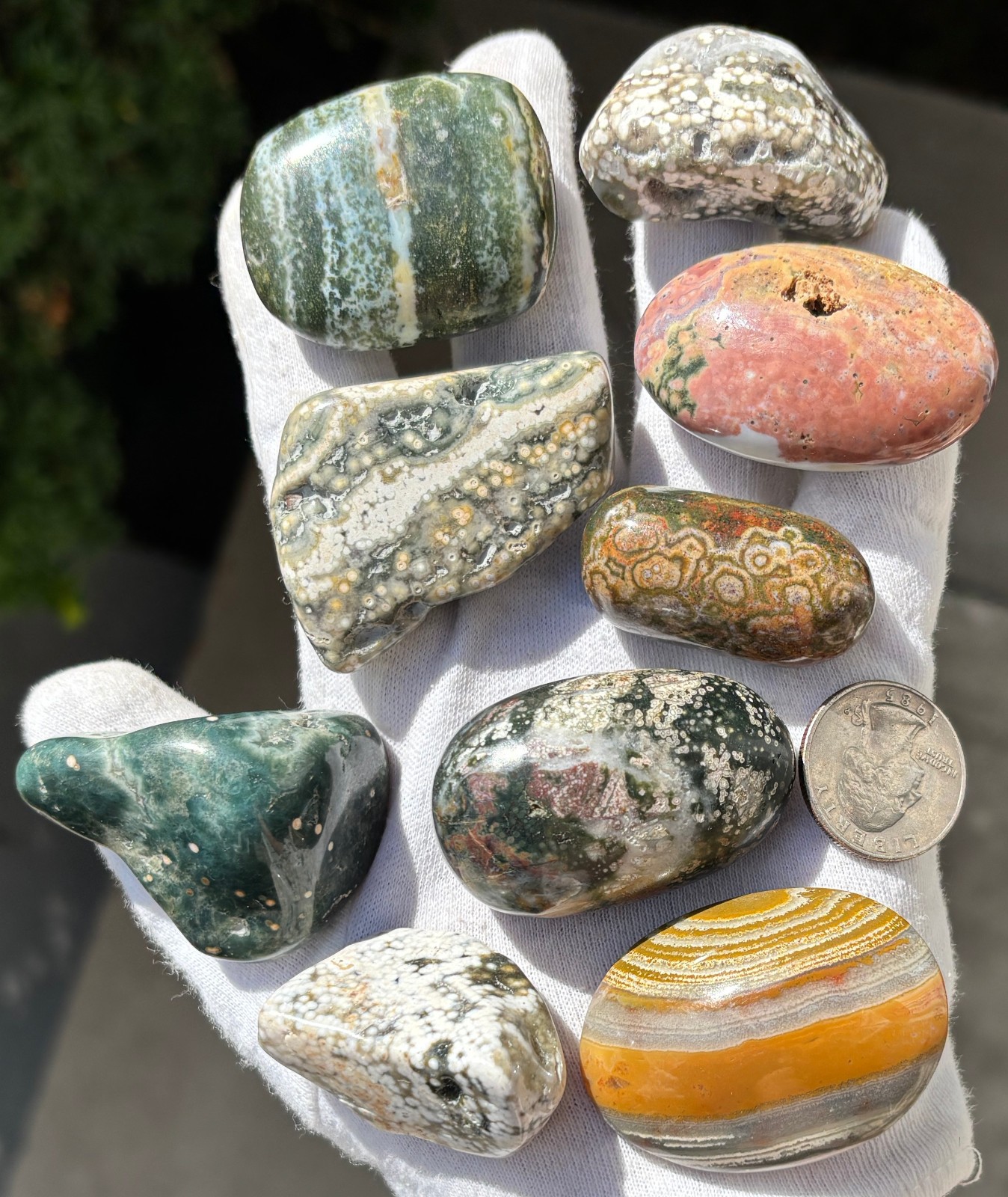 USA SALE 340g LOT XL/L TUMBLES OCEAN JASPER TUMBLES TUMBLE TUMBLED STONE STONES