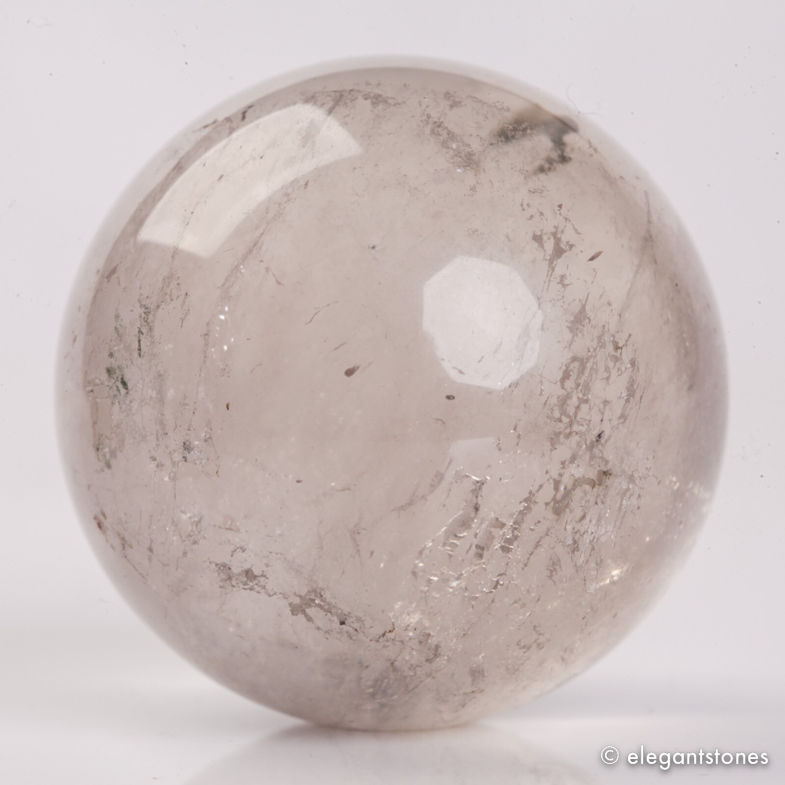 57g34mm Natural Garden/Phantom/Ghost/Lodolite Quartz Crystal Sphere Healing Ball