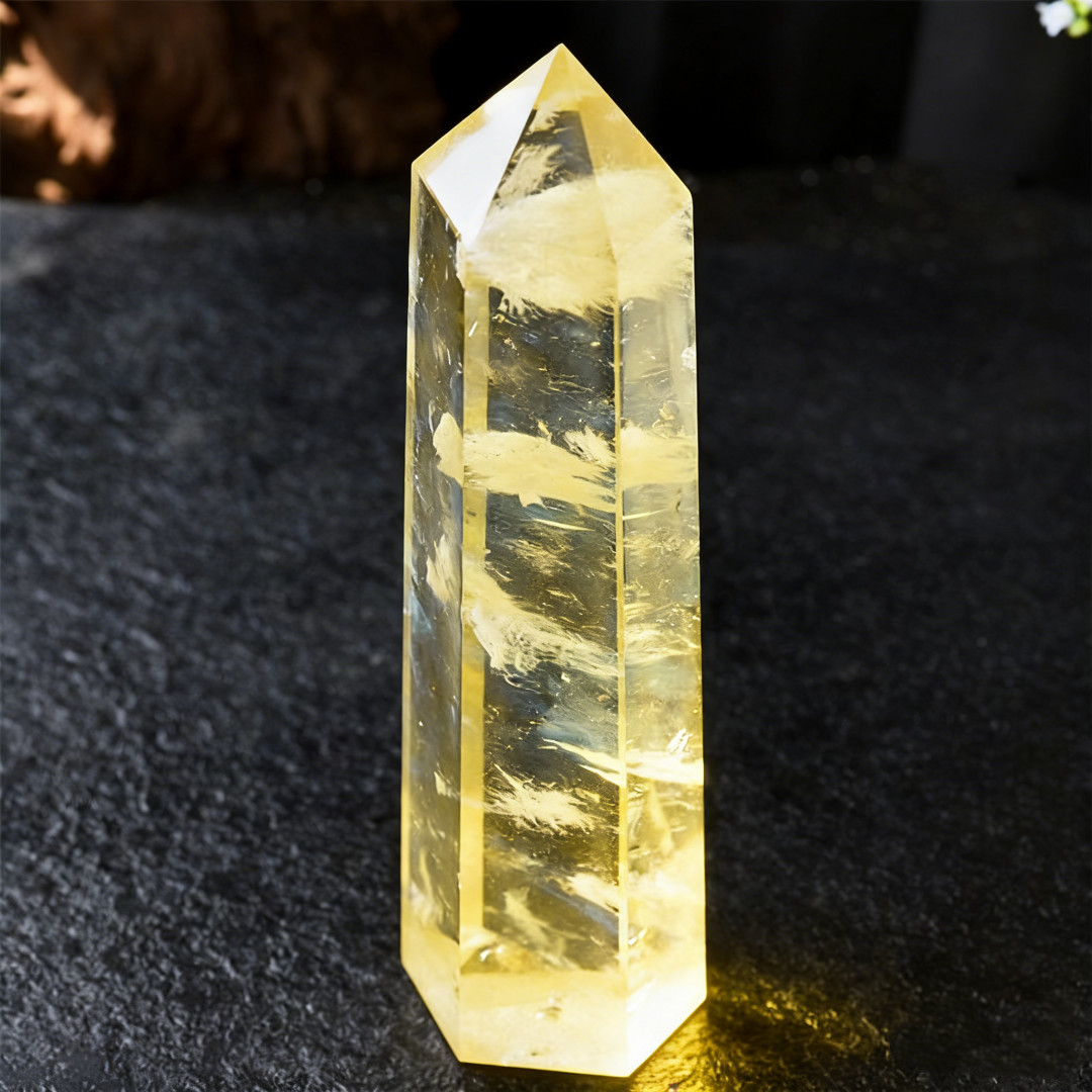 Large Natural Citrine Quartz Healing Big Crystal Jumbo Tower Point Wand Obelisk