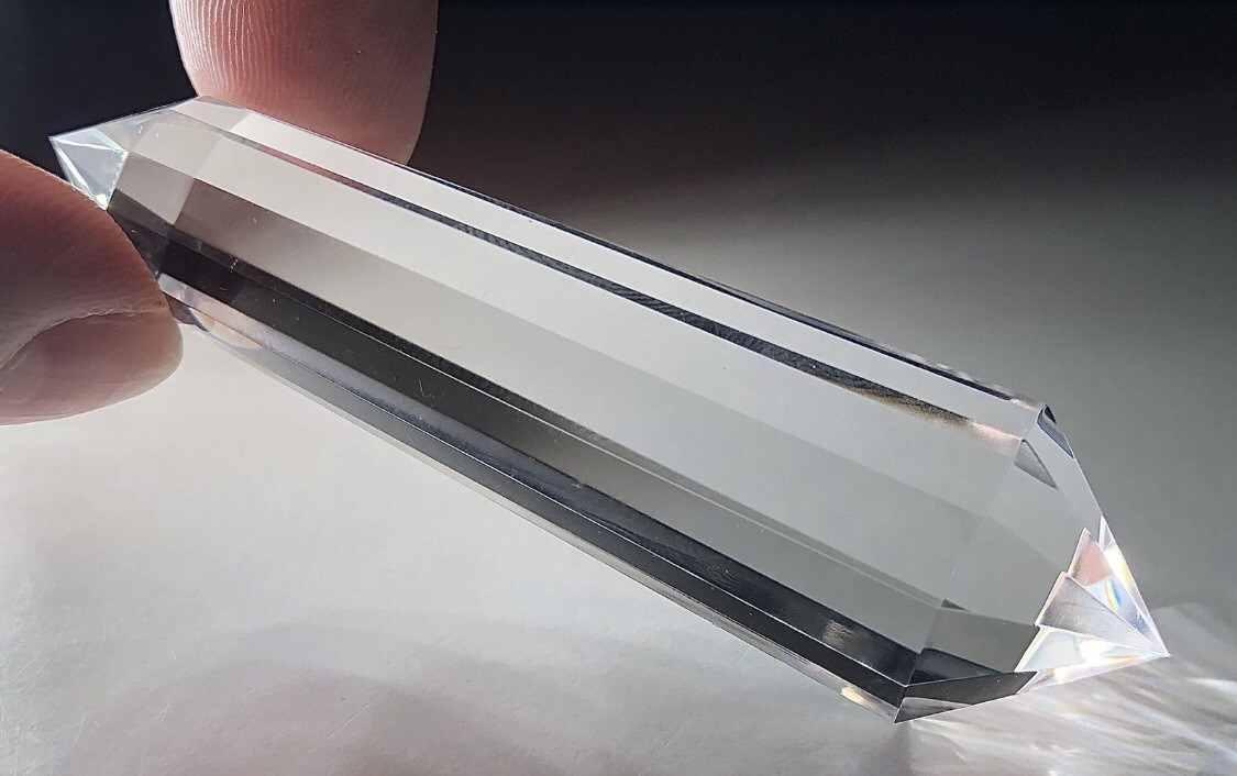 Excellent Diamond Cut Clear Vogel Quartz Crystal Specimen Arkansas United States