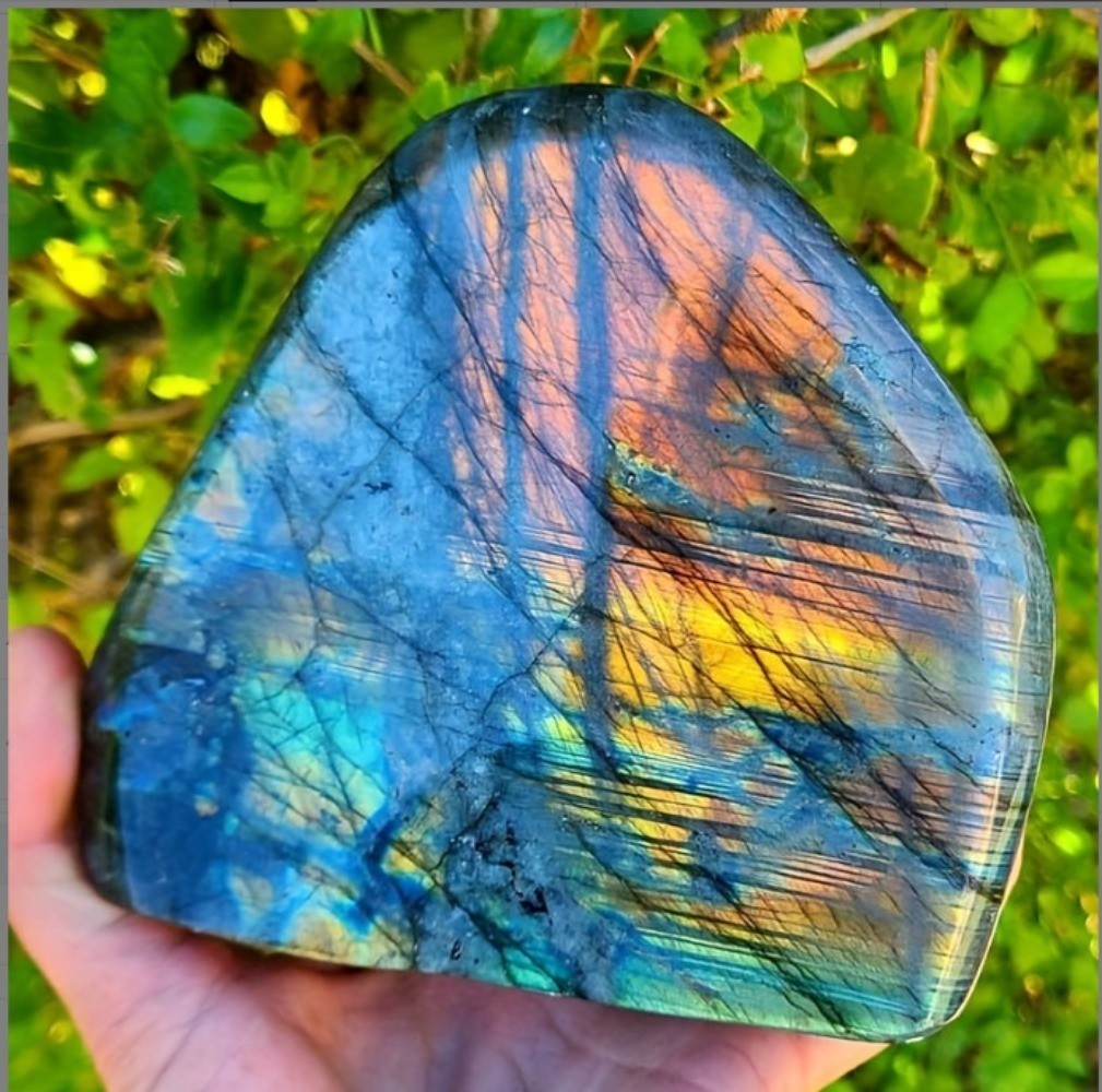 Natural Flash Labradorite Free Form Standing Stone Healing Crystal Home Ornament