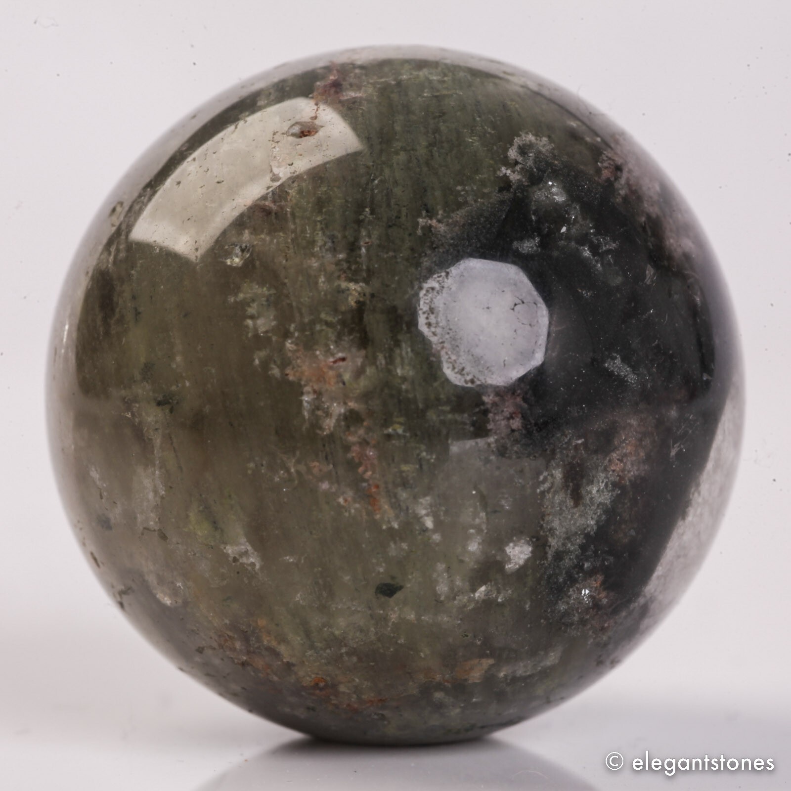 48g32mm Natural Garden/Phantom/Ghost/Lodolite Quartz Crystal Sphere Healing Ball