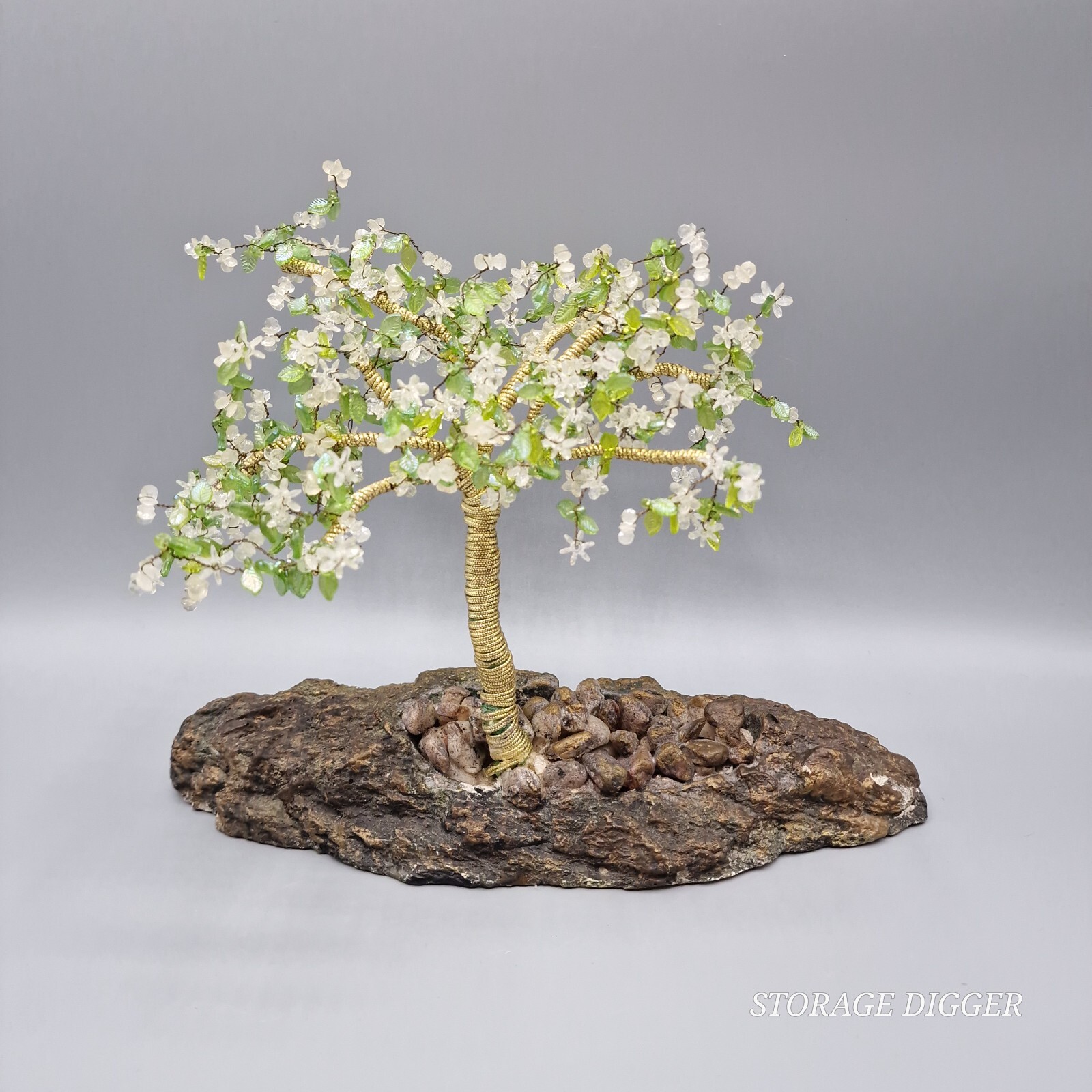 VTG Bonsai Crystal Tree Table Decor Handmade Decoration Spiritual Gift Blooming