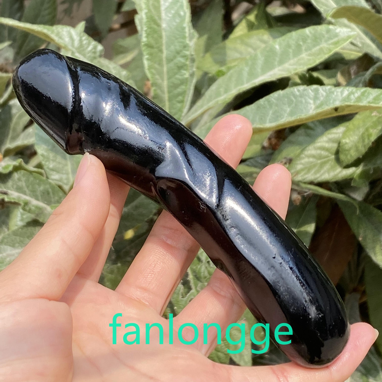 6in Natural Obsidian Male Penis Quartz Crystal Skull Massager scrub Gem 1PC