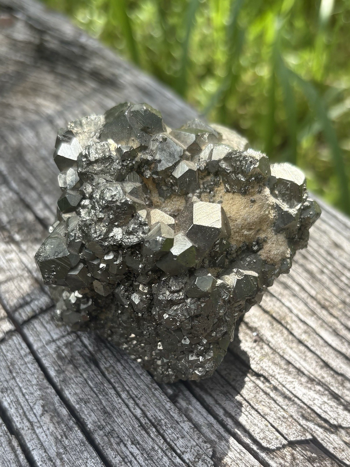 Large Pyrite Cubes Cluster- Natural 2.8” Raw Cubic Pyrite Crystals Cluster Peru