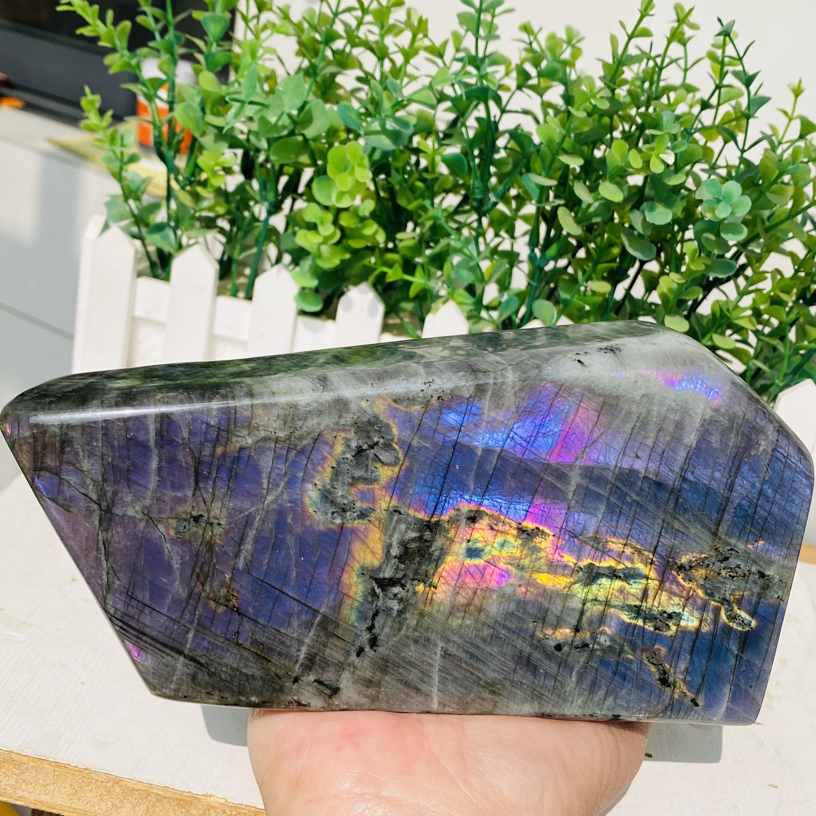 Natural Purple Labradorite Quartz Crystal Freeform Mineral Specimen 1520g