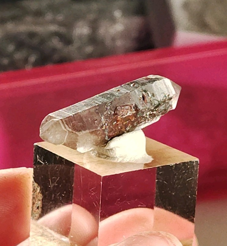 35mm Tabular Double Terminated Quartz Crystal DT Phantom Hematite Meigu China