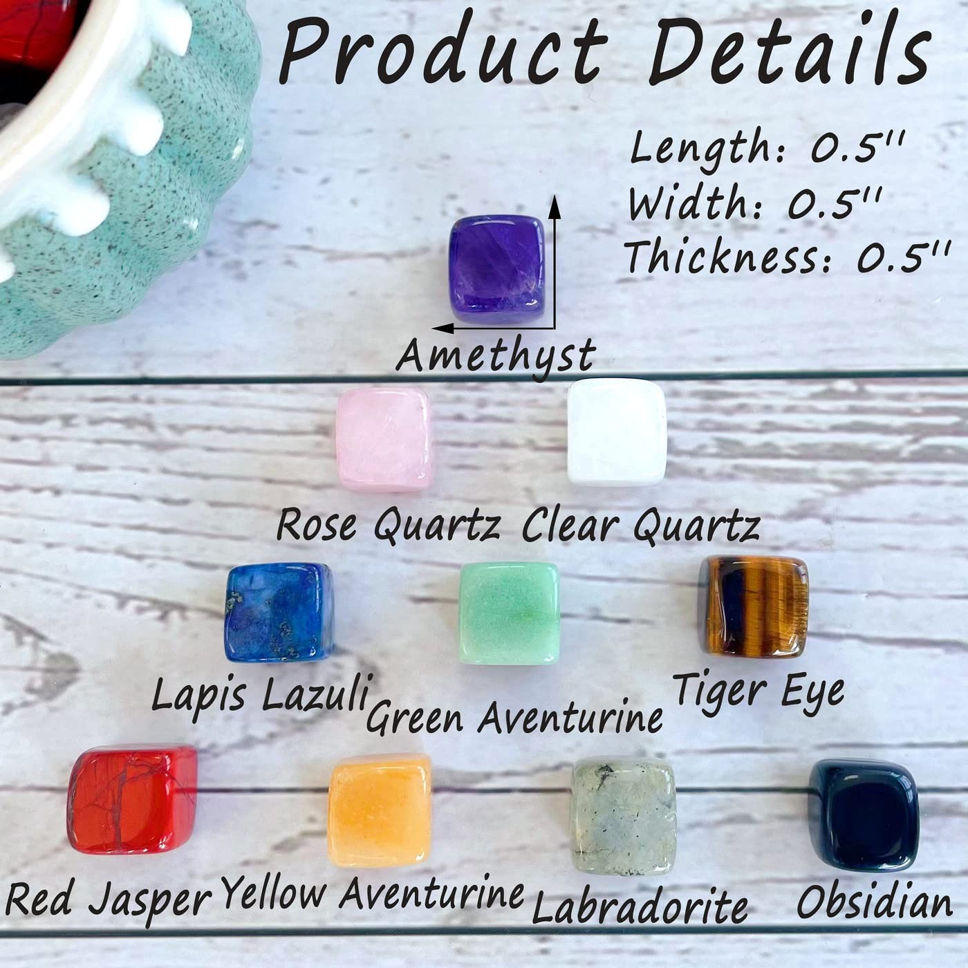 30 Pcs Healing Crystal Chakra Stones Set Polished Tumbled Bulk Amethyst Rose …