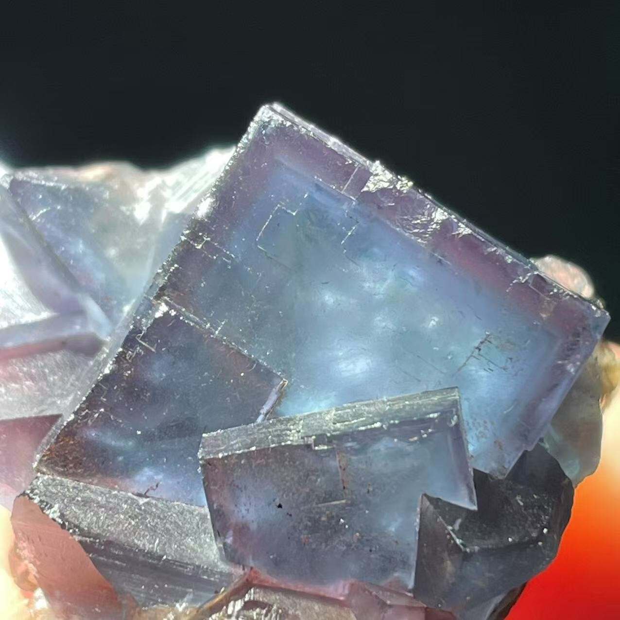 100% natural blue fluorite, Smoke crystal ,UV blue mineral specimen from Beijing