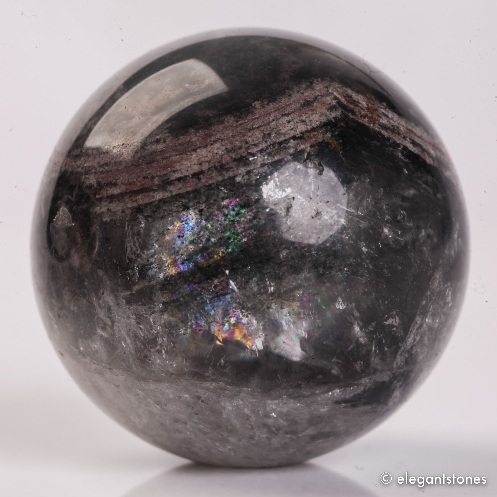 48g32mm Natural Garden/Phantom/Ghost/Lodolite Quartz Crystal Sphere Healing Ball