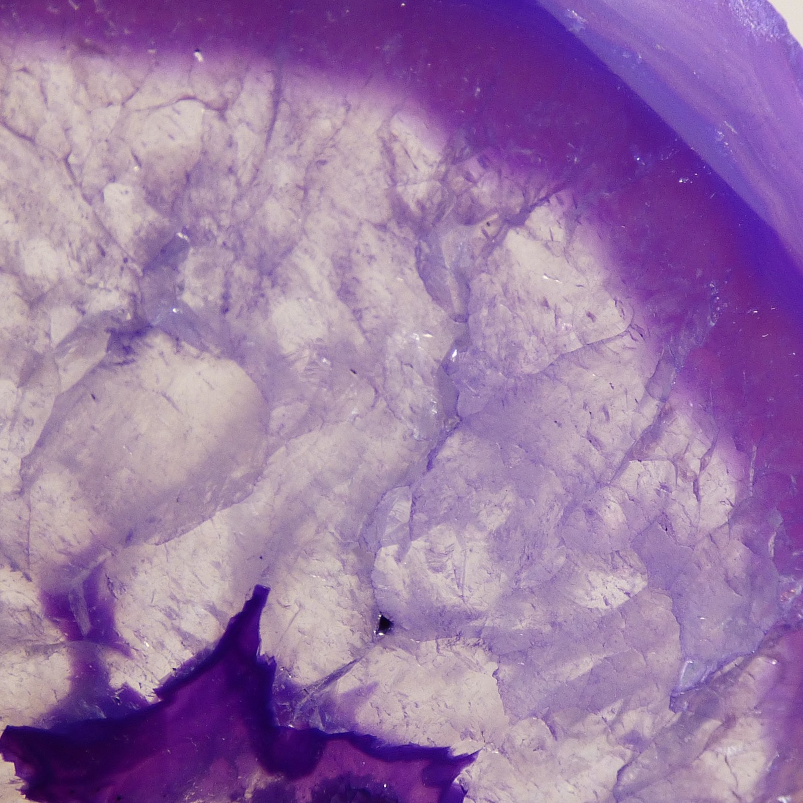 Banded Purple Agate Geode Slice with Quartz Crystal 6cm x 4.5cm Polished Brazil
