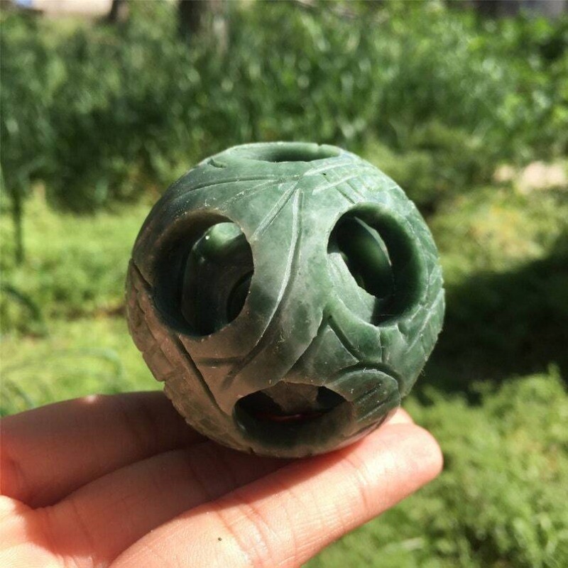 1PC50mm+ Natural Green Jade Ball Quartz Heal Collection Divination Prophecy100g+