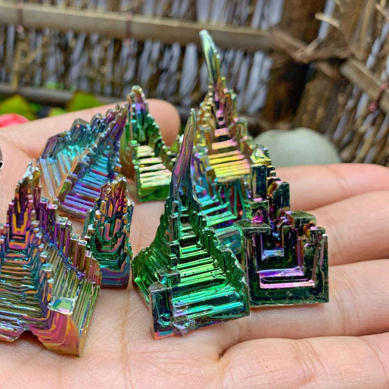 Natural Aura Titanium Bismuth Gemstone Rainbow Quartz Crystal Specimens Healing