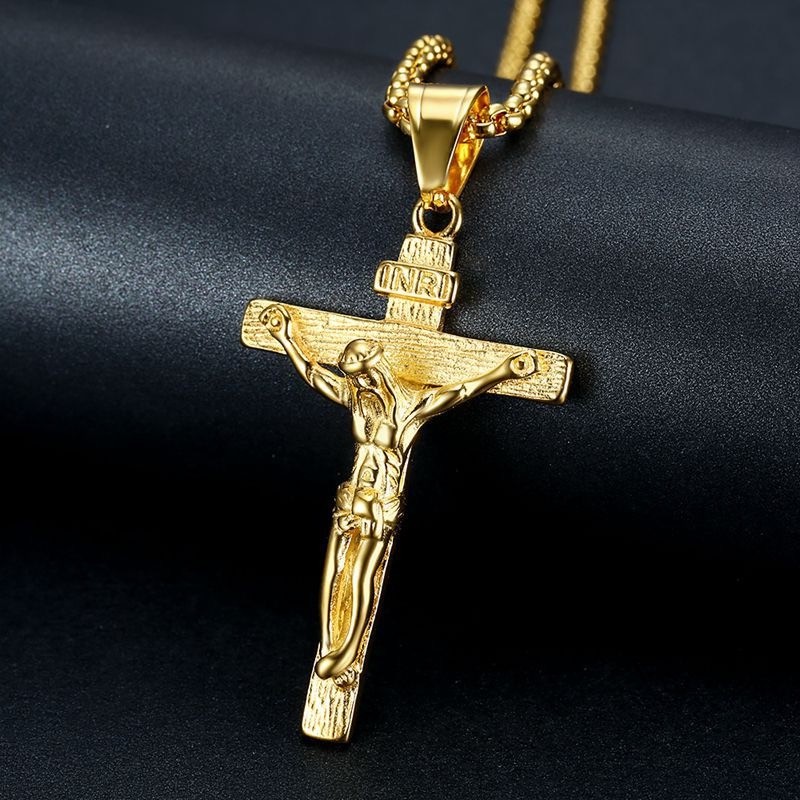 Fashion Jewelry Retro cross Pendant Skull Tide flow Necklace Gift Healing