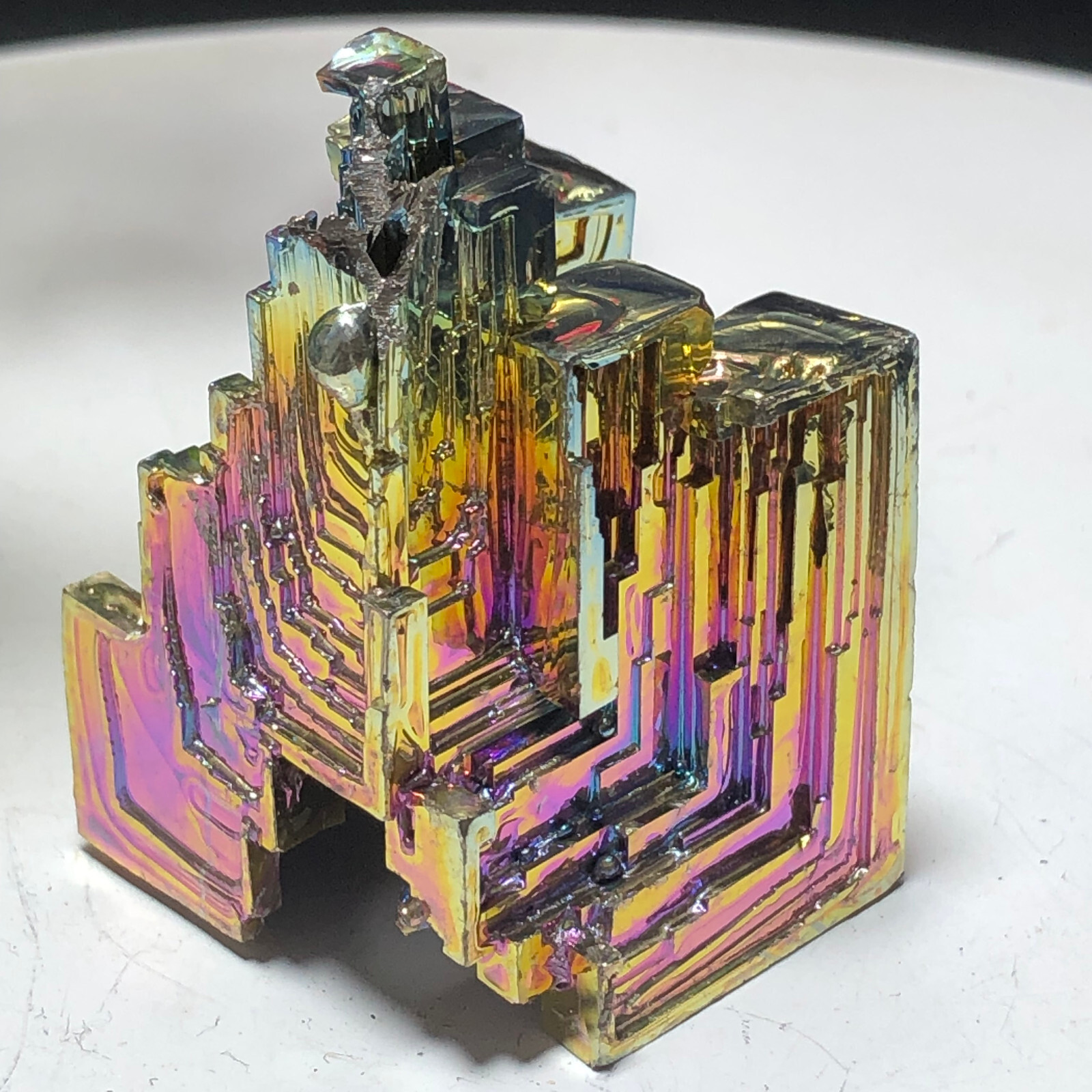 Natural Rainbow Aura Titanium Bismuth Specimen Mineral Gemstone Crystal Rock