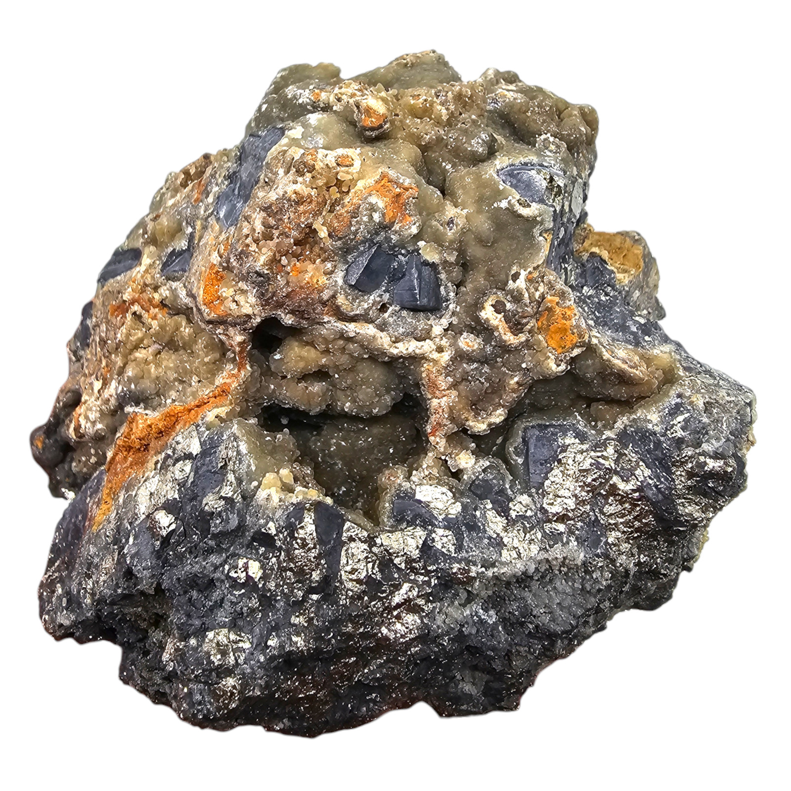 2.1 Lbs Smithsonite Mineral Specimen with Pyrite – 962 g 9x6x8 cm Ojuela Mine