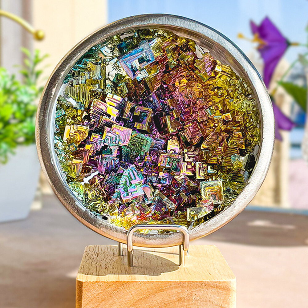 Rainbow Bismuth Ore Bowl Quartz Crystal Geode Mineral Specimen Reiki Healing 1PC