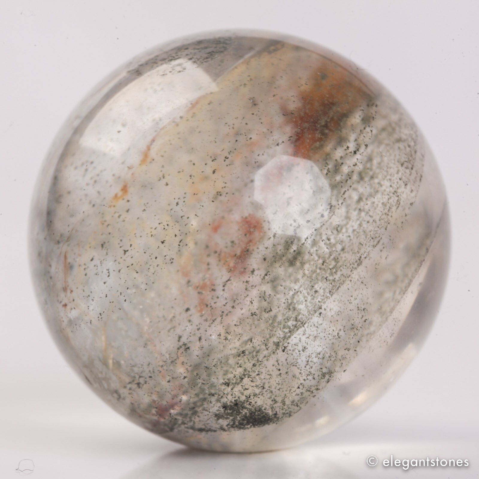 48g32mm Natural Garden/Phantom/Ghost/Lodolite Quartz Crystal Sphere Healing Ball