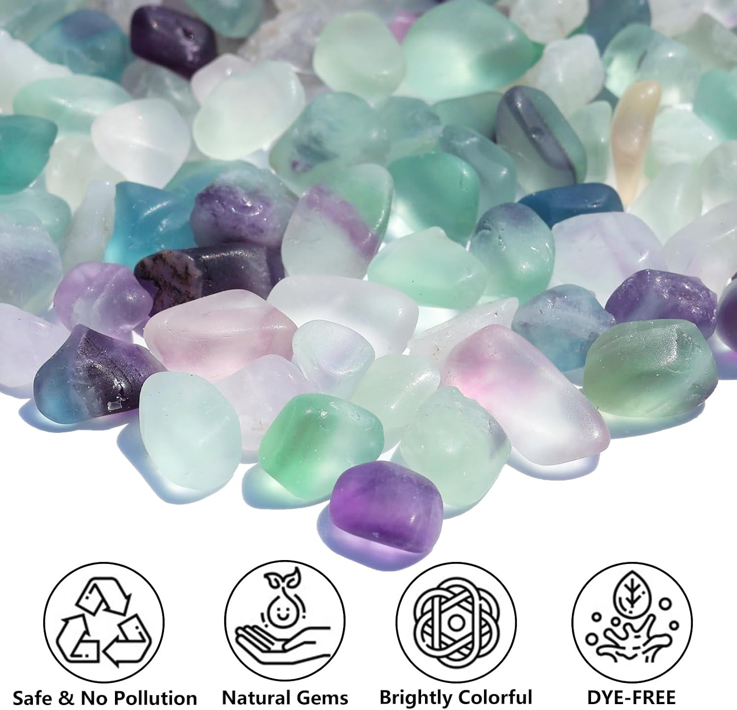 Crystal Pebbles – 0.9LB Natural Fluorite Crystal Bulk | Decorative Tumbled Gemst