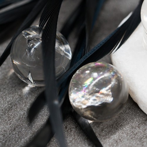 Rainbow Clear Quartz Crystal Sphere Spiritual Healing Crackle Quartz Ball