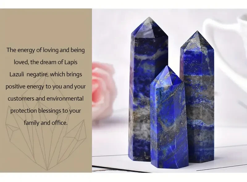 1 pc Crystals Natural Lapis Lazuli Quartz Reiki Hexagonal 7-8cm