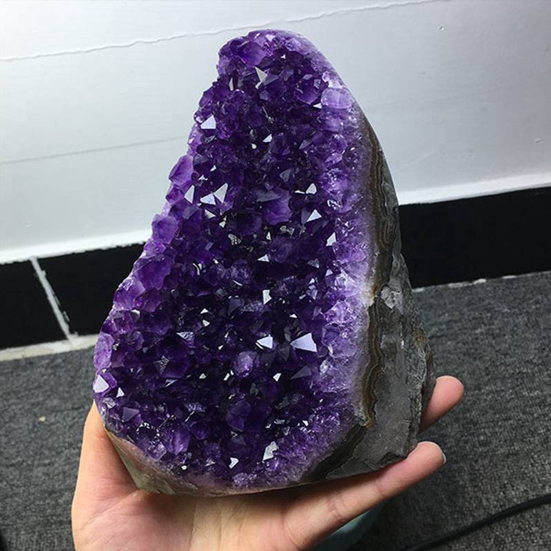 Cut Base Natural Amethyst Quartz Crystal Cluster Healing Stone Geode Specimen US