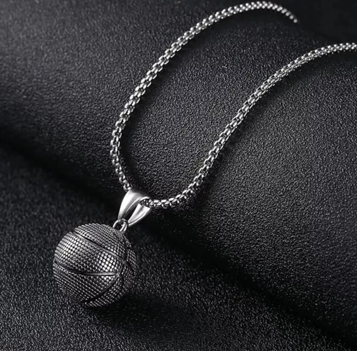 Fashion Jewelry Silver Basketball Pendant Necklace Chain 1PC