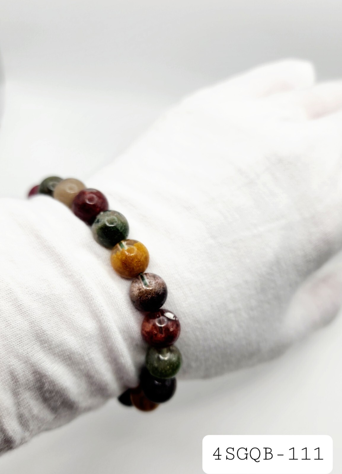 Garden Quartz *Color Enhanced* Strech Beaded Gemstone Braclet, 4 Seasons Color’s