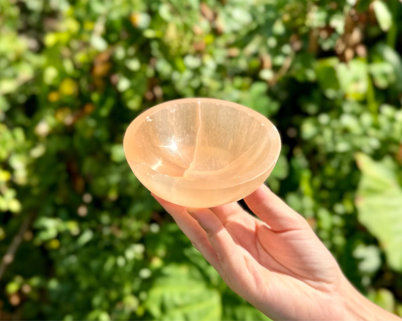 Orange Selenite Charging Bowls, 4″ Offering Bowl (Selenite Crystal Cleansing)