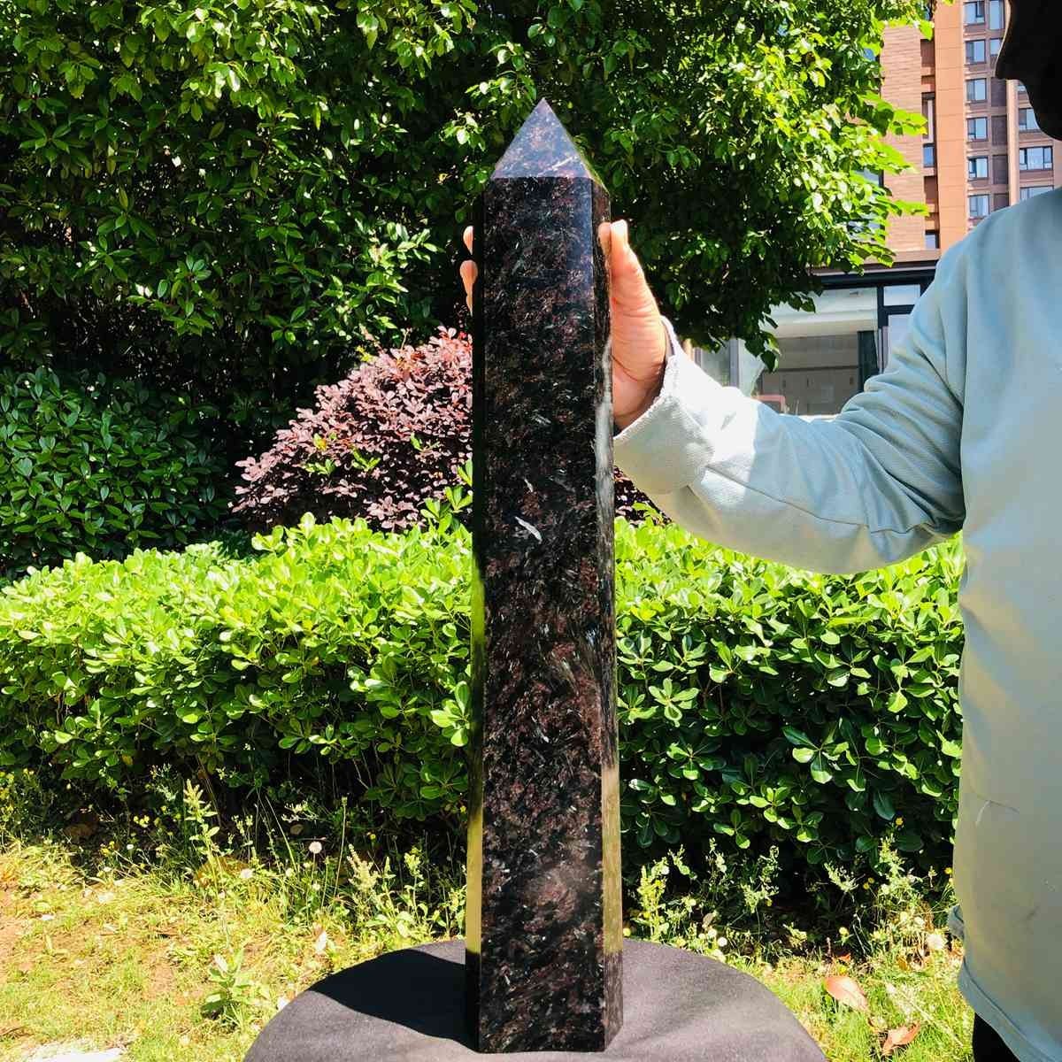 16.98LB Natural Fireworks Stone Obelisk Quartz Tower Crystal Wand Point Healing