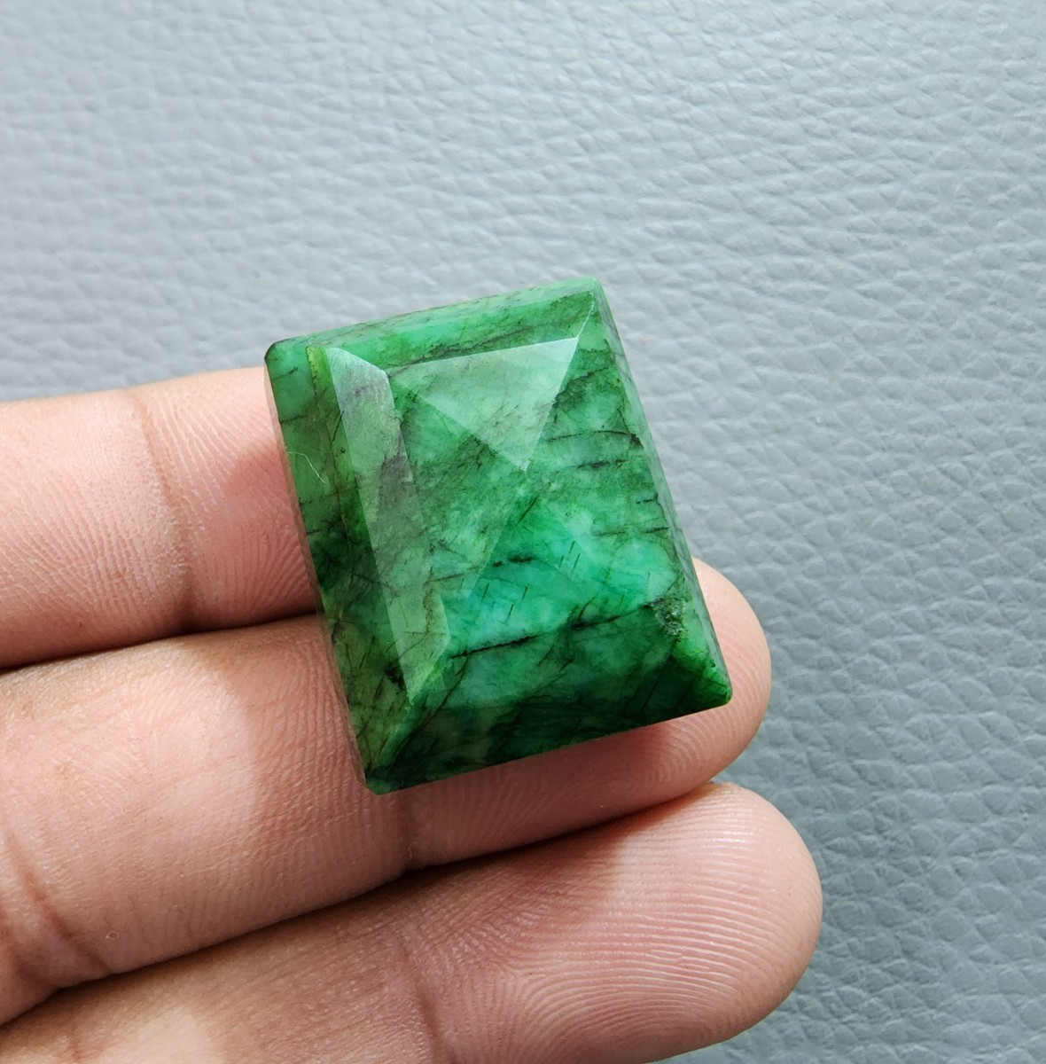 Gorgeous A+ Green Brazilian Emerald Rectangle Shape Loose Gemstone Jewelry 75 Ct