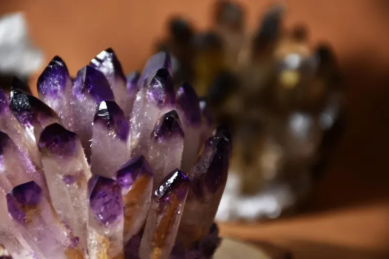 Natural Purple Quartz Cluster Amethyst Geode Healing Wealth Manifestation Decor
