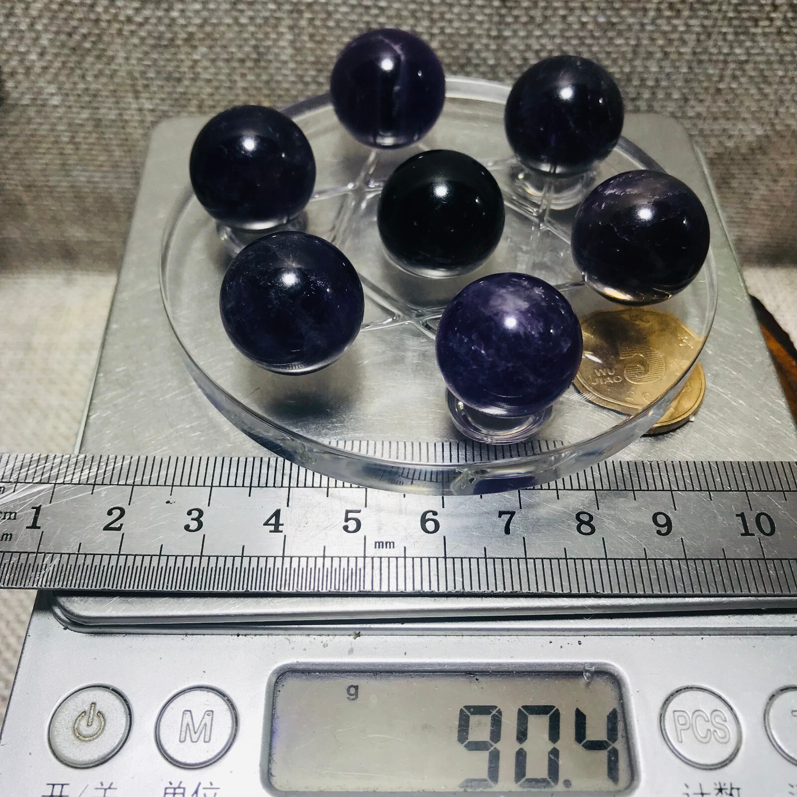56g 18mm Natural Dream Amethyst Ball Crystal Polished Sphere Reiki Gem 01