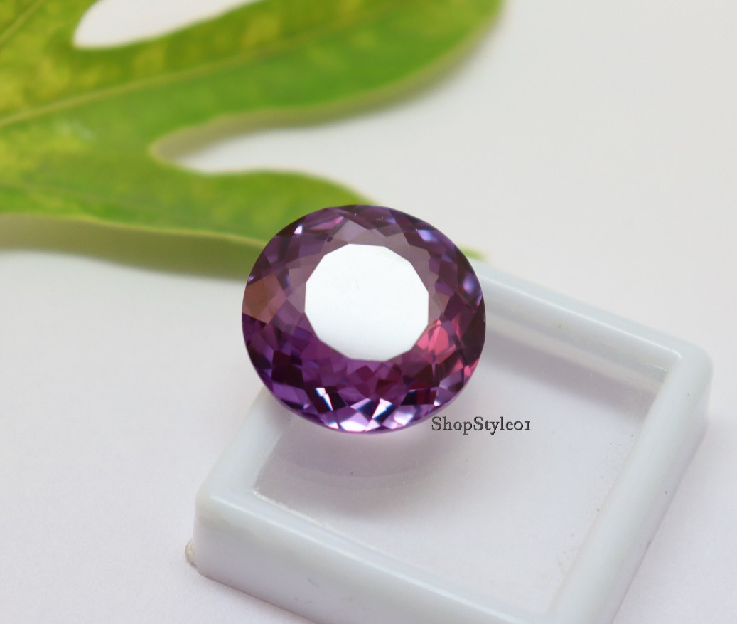 21.85 Ct Natural Alexandrite – Round Cut Loose Certified Gemstone Color Change.
