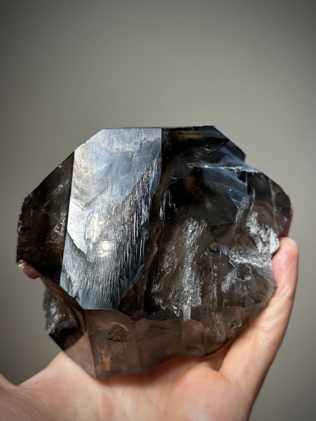 Enhydro Quartz Crystal Elestial Quartz Natural Smoky Quartz Smoky Elestial Brazl