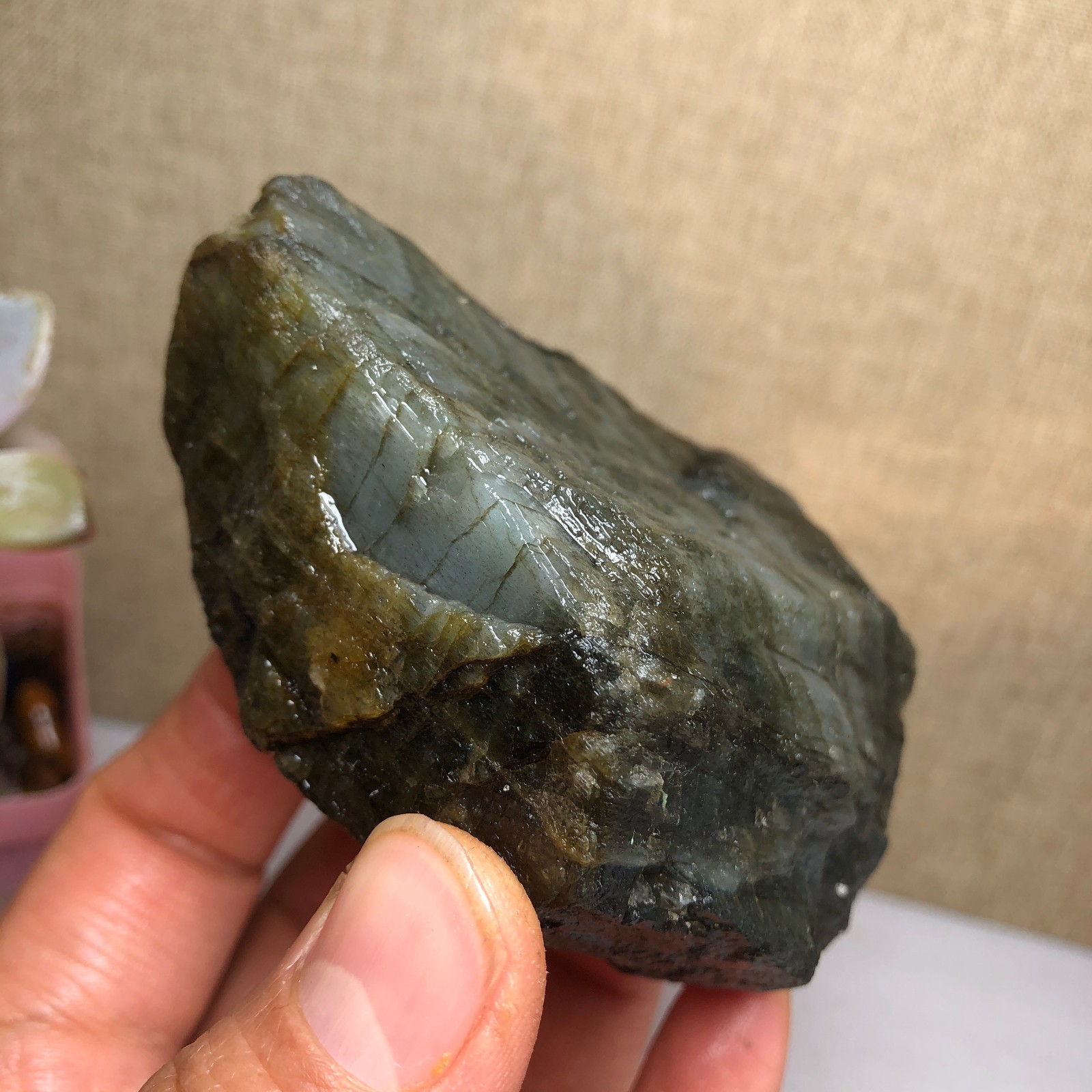 65mm Natural Labradorite Crystal gemstone rough original Specimen 205g A2631