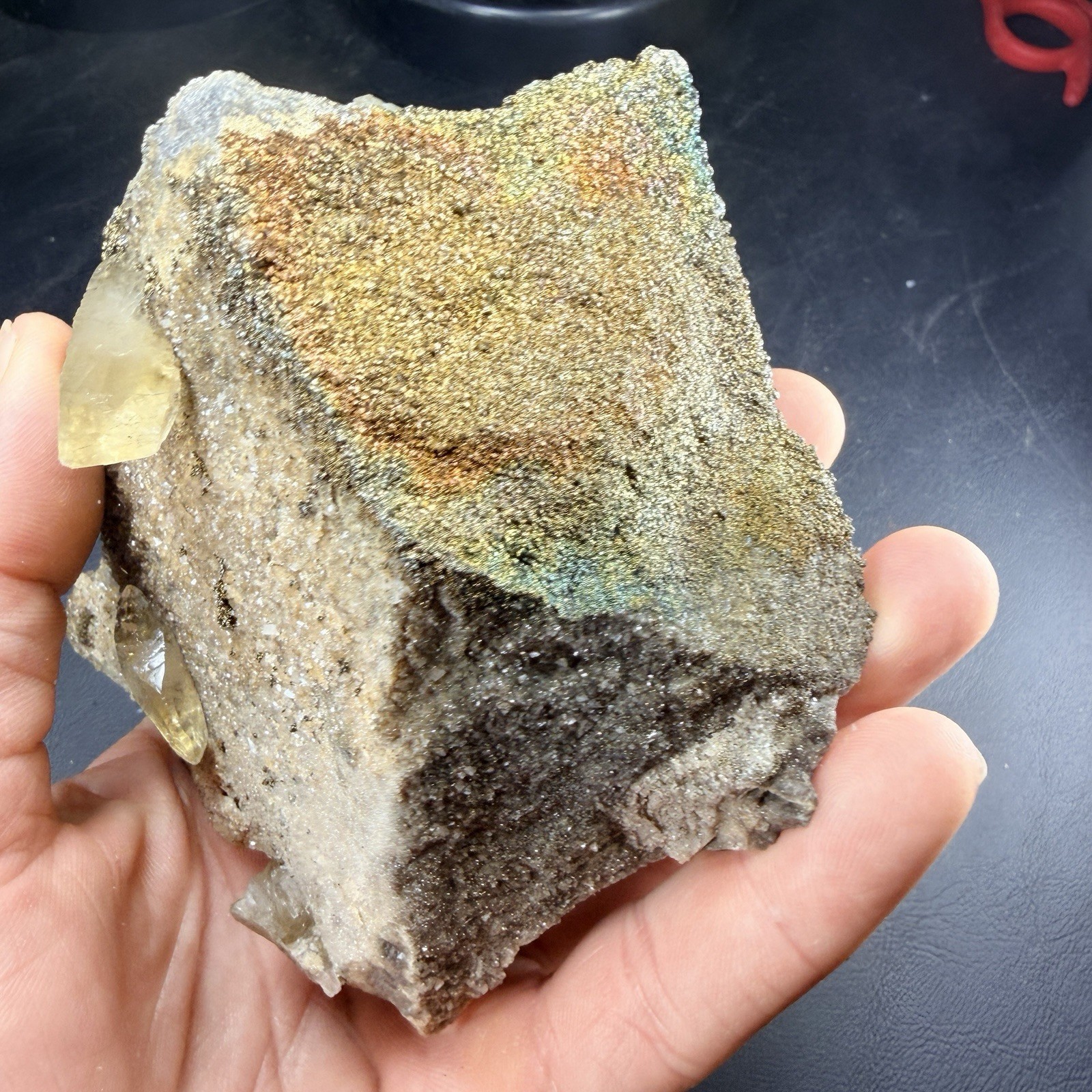 Calcite Crystals Iridescent Chalcopyrite on Matrix / Missouri *Video