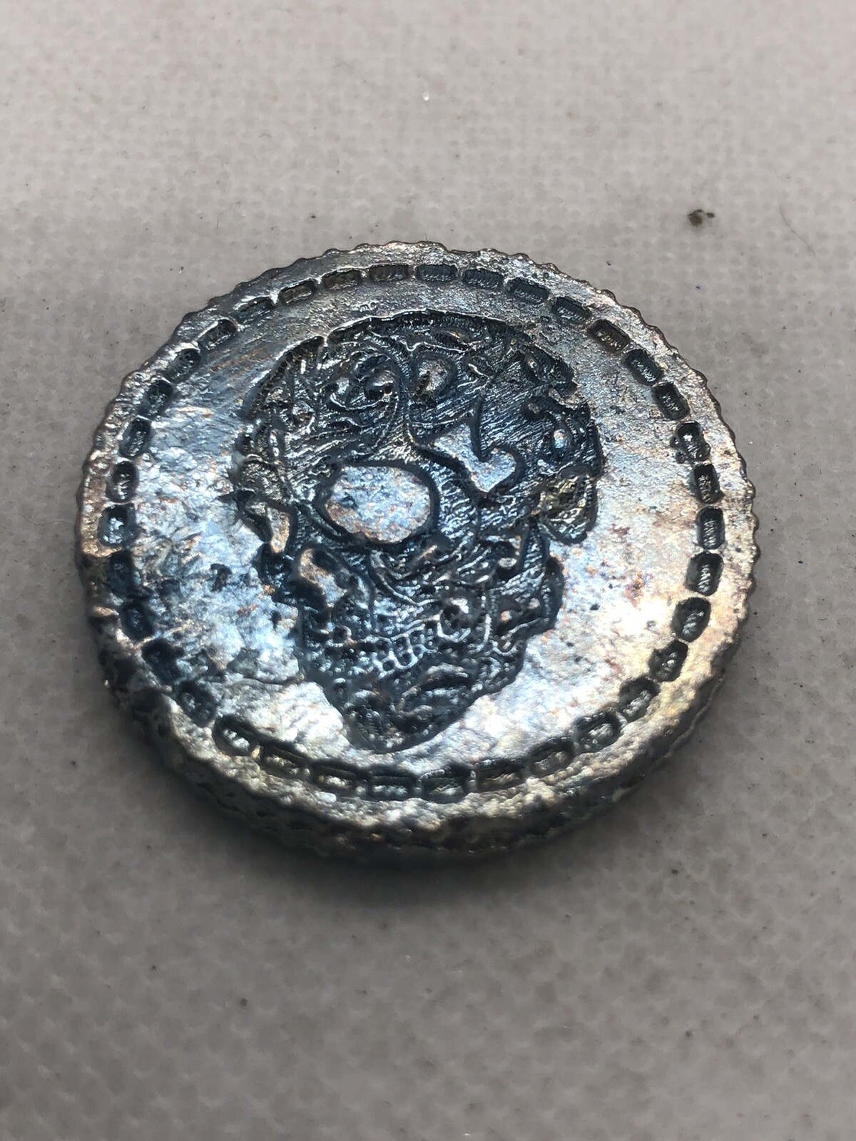 Bismuth crystal Coins Skull