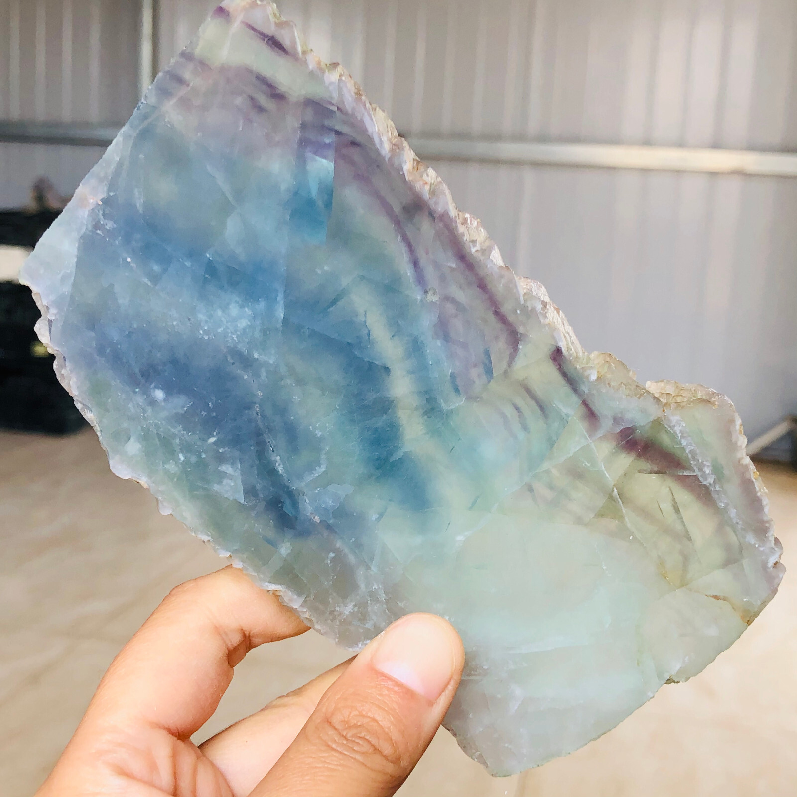 339g Natural colorful rainbow fluorite sections Mineral specimens Ornament S362