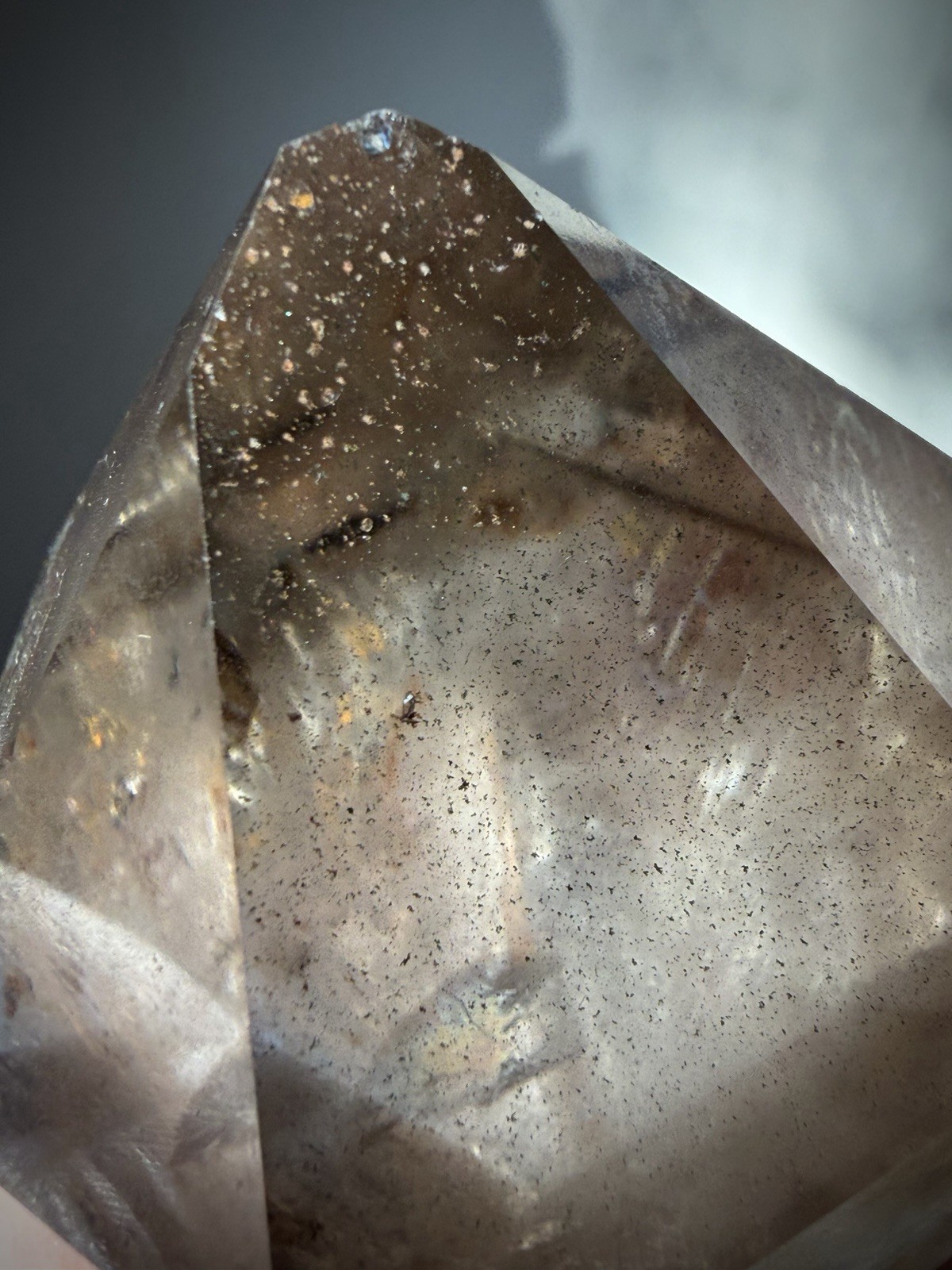 Phantom Quartz Crystal Chlorite Quartz Crystal Natural Smoky Quartz Self Healed