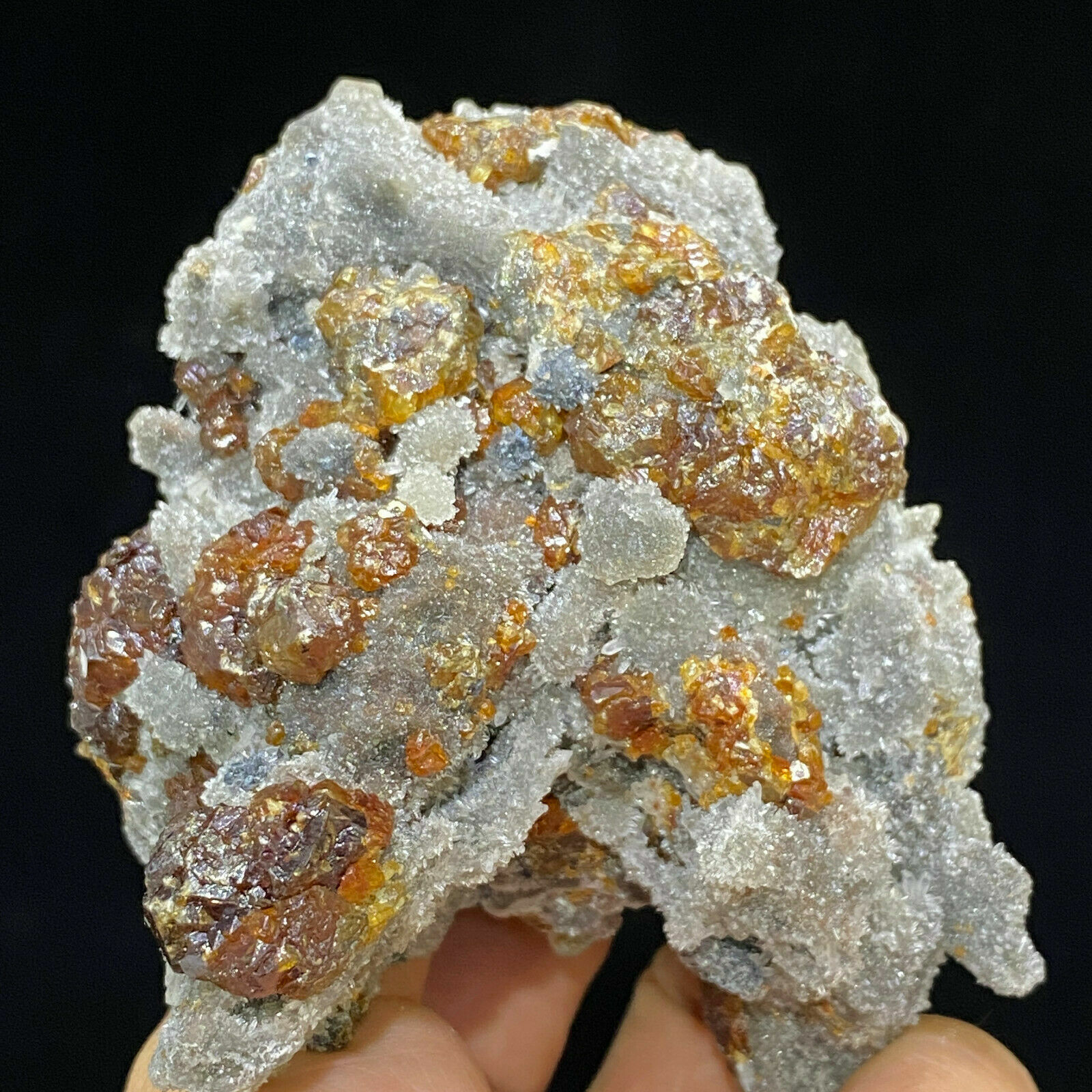 285g Natural Red Spherical Sphalerite & Quartz Crystal Mineral Specimen