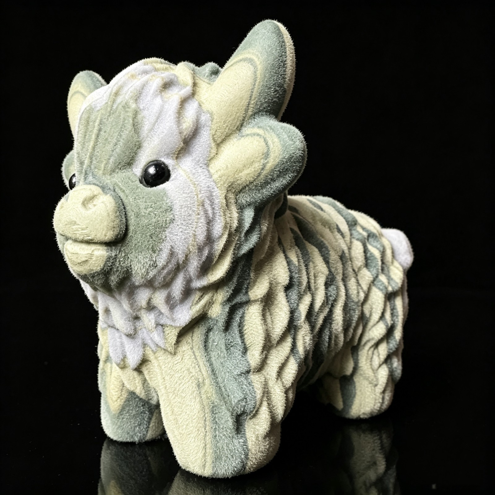 Precision Carved Natural Stone Yak with Detailed Fur Curved Horns Powerful Stanc
