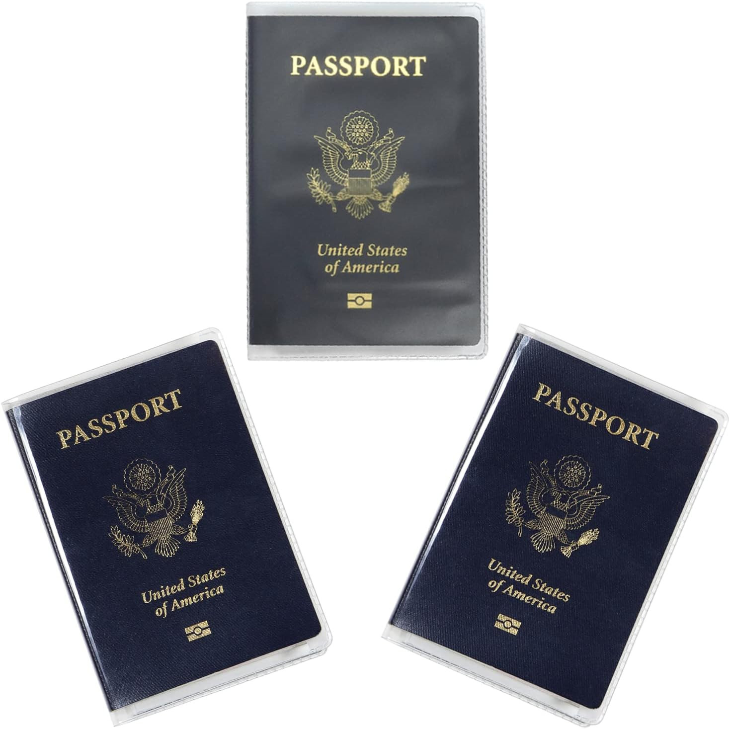 Clear & Frosted Passport Cover Plastic Passport Protector Vinyl ID Card Protect