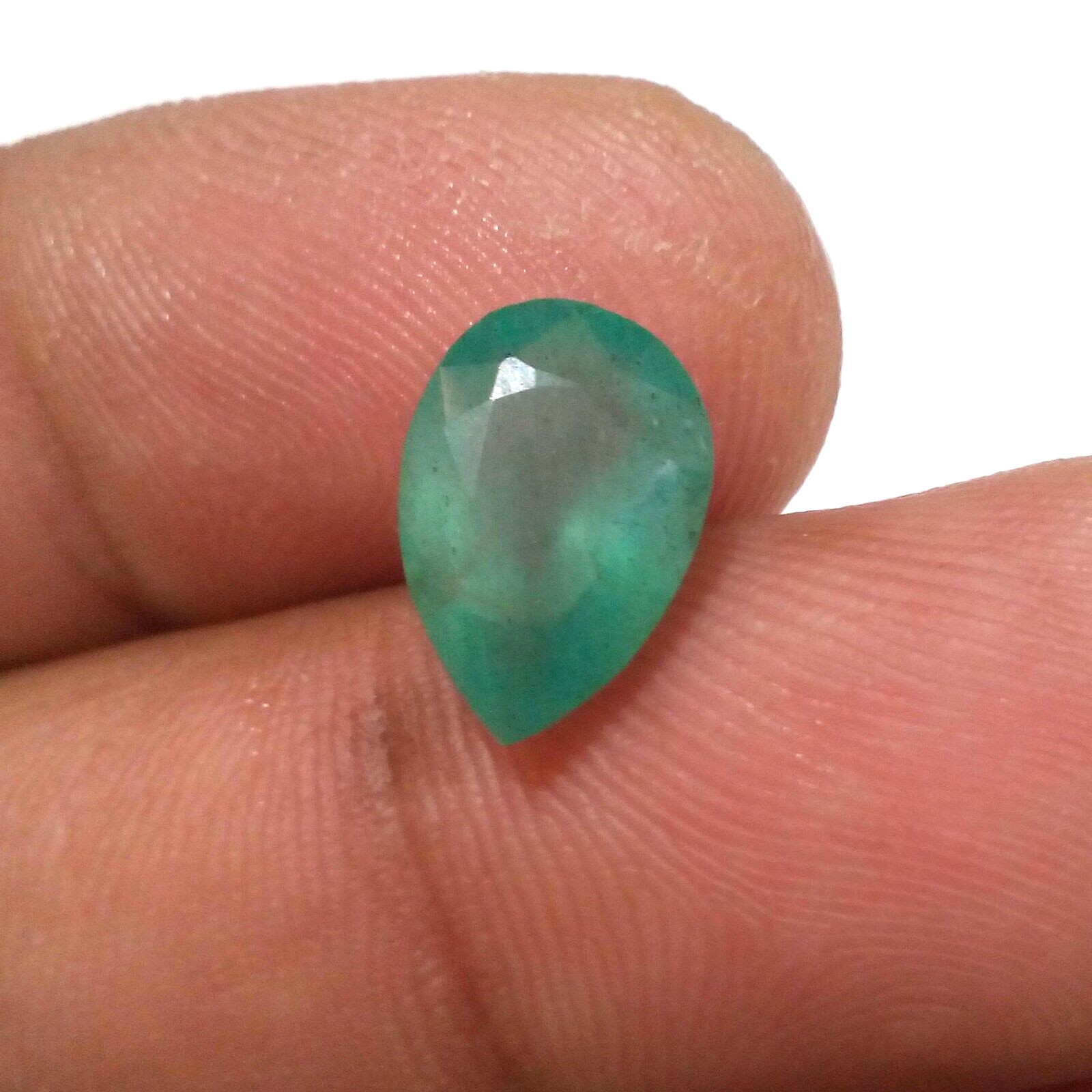 Exquisitely Zambian Emerald Faceted Pear 3.65 Crt Green Ravishing Loose Gemstone
