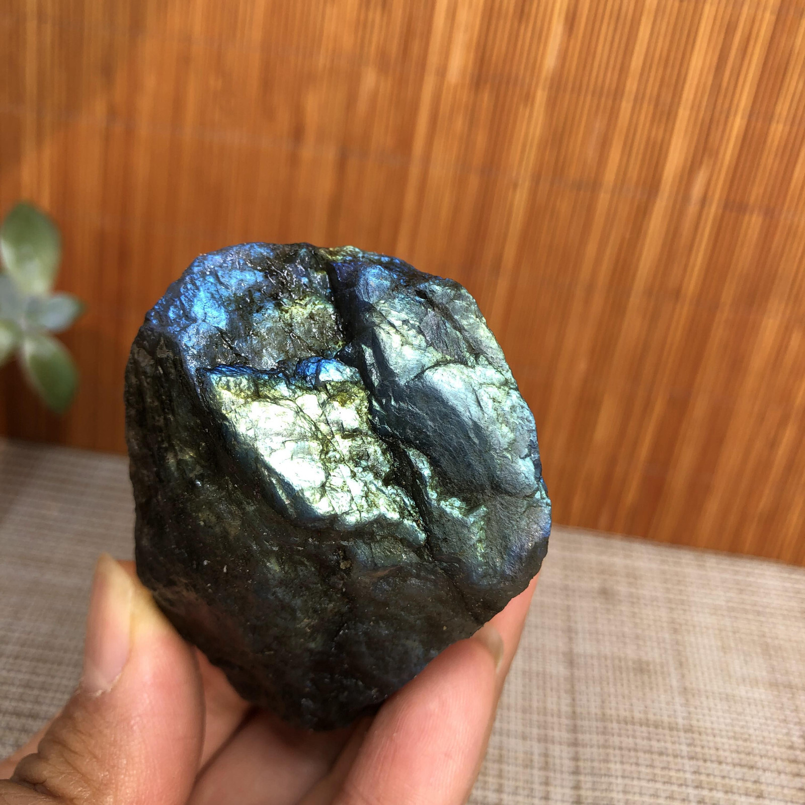 59mm Natural Labradorite Crystal gemstone rough original Specimen 110g A3566