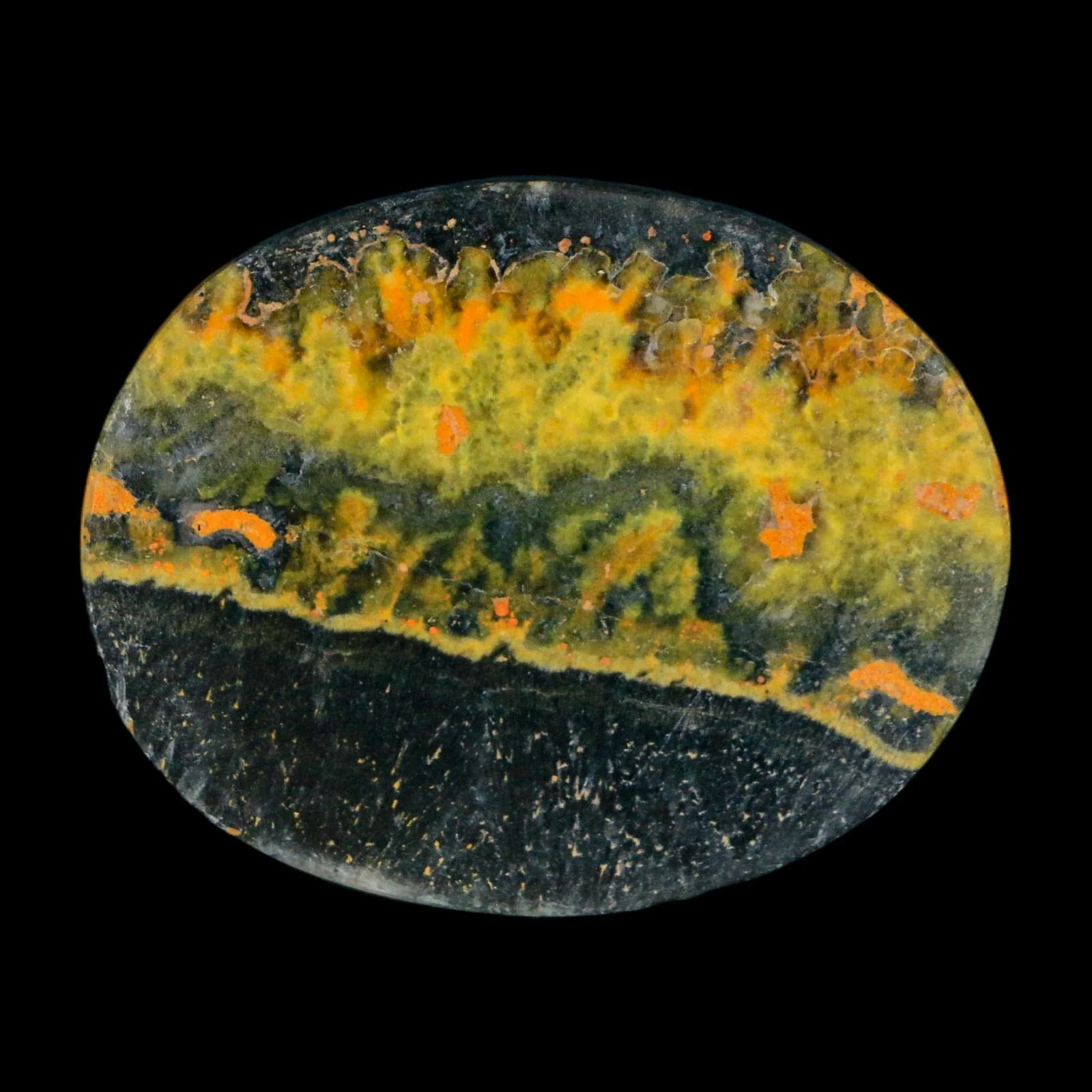 1.8″ Bumblebee Jasper Natural Polished Mineral Palm Stone Java Indonesia
